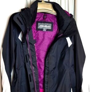  EddieWomans  Bowers‎ Weather EdgePlus  Black & Purple Ski Jacket M Coat
